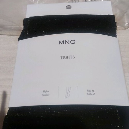 Mango tights new, black with gold details, size Medium