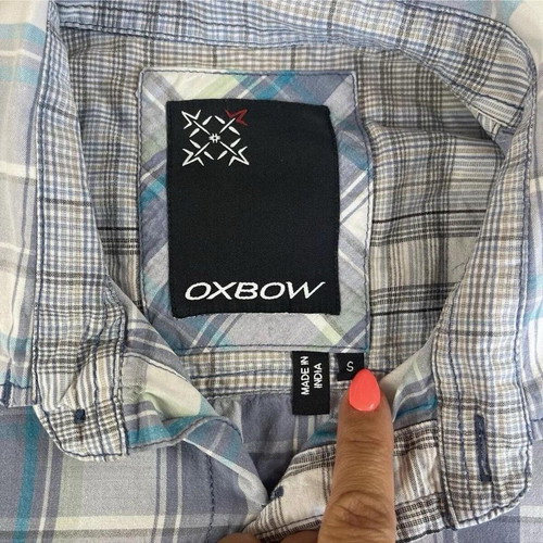 Oxbow Plaid Short Sleeve Shirt Blue Size S Like New