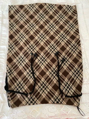 Lolita plaid skirt new, gray and beige XS