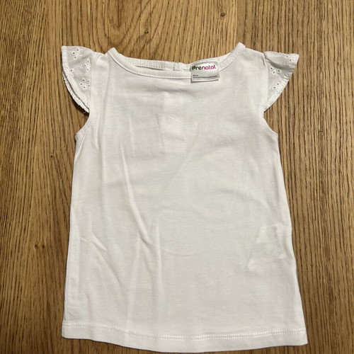 Prenatal baby girl set denim shorts overalls and white blouse 6-9 months like new