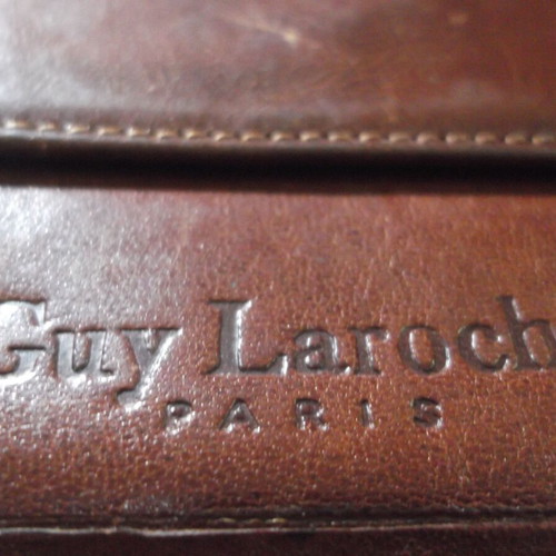 Guy Laroche leather vintage men's wallet used, brown leather