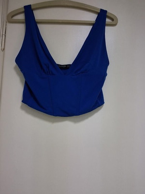 Stradivarius crop top, blue, size XS
