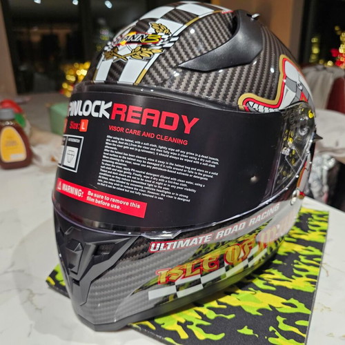 Vcan Isle of Man Road Racing Helmet with John Mc Guinness Signature new