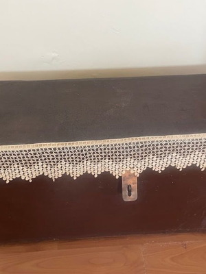 Old wooden chest, 37 cm height, 81x36 cm
