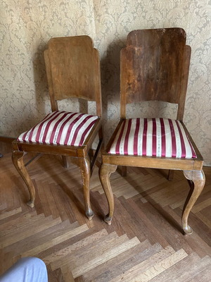 Καρέκλες Art Deco μεσοπολέμου μεταχειρισμένες, σετ 2, vintage