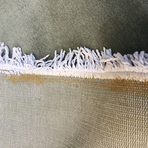 Wool rug used green pastel 165x70 cm with thick pile