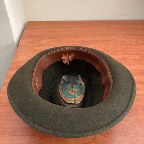 Men's wool vintage hat used, olive color, size L