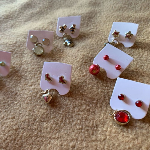 Earring sets with pendant, new, 7 pieces