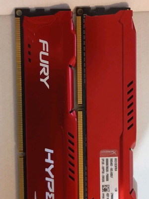 Μνήμη RAM 8GB x2 DDR3 HyperX Fury σαν καινούργιο