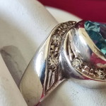 Silver 925 ring with blue topaz, like new