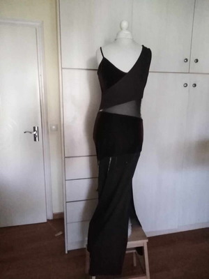 Φόρεμα καφέ βελούδινο με διαφάνεια σαν καινούργιο Makis Tselios Fashion