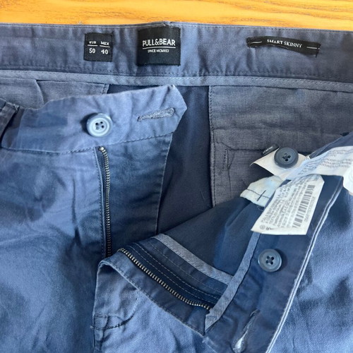 Pull&Bear men's blue chino smart skinny pants, size EUR 50