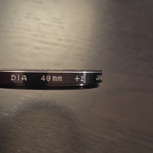 Dia +2 49mm Japan Vintage Close Up Lens Filter like new