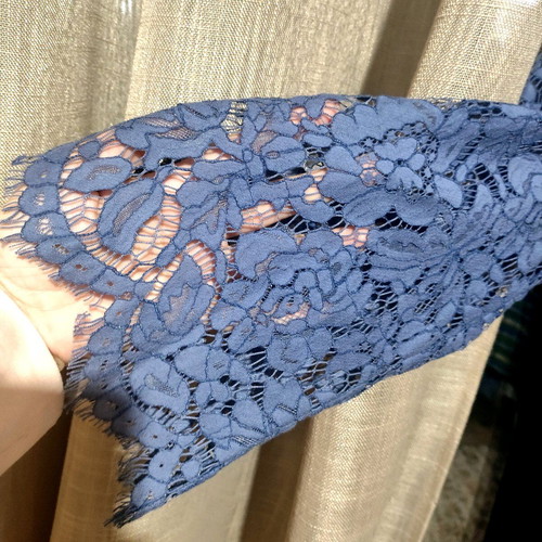 Camelot dress like new with gray-blue lace and beige lining