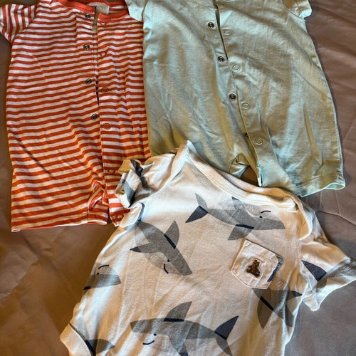 Set of 3 baby summer rompers like new