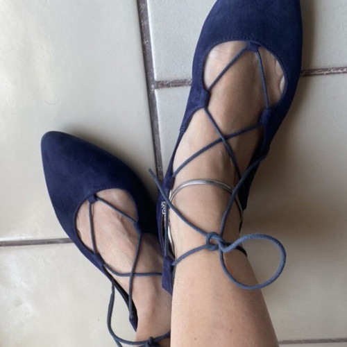 Shoe Bizz ballerinas new, genuine Italian leather suede, size 39, blue