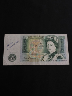 Banknote from England 1 Pound used