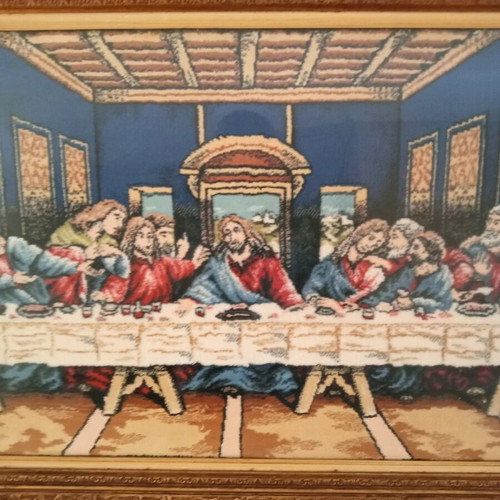 Εικόνα πίνακας Ο Μυστικός Δείπνος εργόχειρο αργαλειού σαν καινούργιο