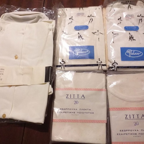 Set of collectible clothing items with PYRAMIS shirt and ZITTA, PALCO knitted sweaters