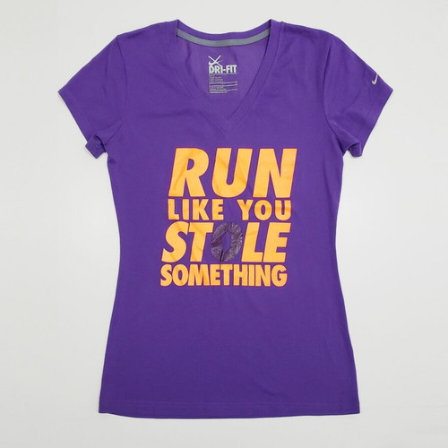 Nike Running Slim Dri-Fit cotton t-shirt size S used, purple and orange