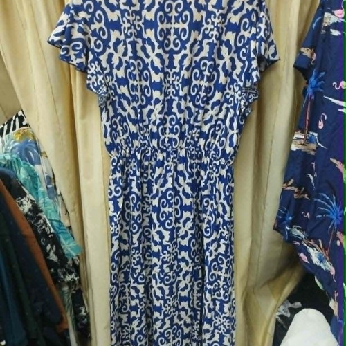Yookie Blue Women's Dress 100% Cotton New, Sizes M/L to XL/XXL