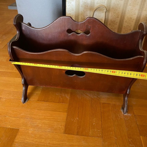 Magazine holder used, vintage wooden with minor wear