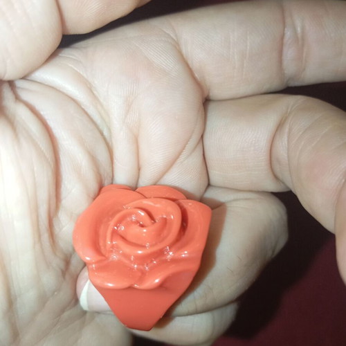 Ring red rose like new, plastic