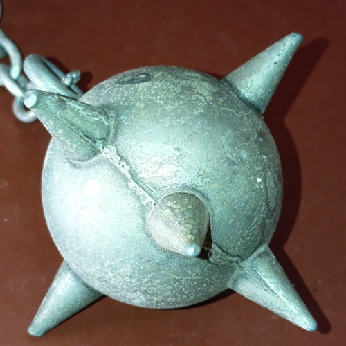 Viking Decorative Flail used, real metal and wood collectible