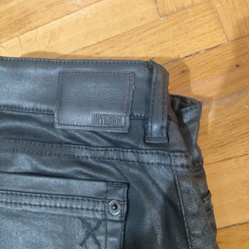 Drykorn Black Shiny Cotton Motorcycle Style Pants Size L New