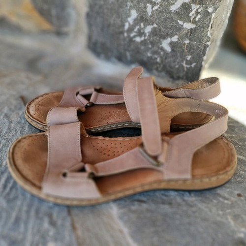 AIRANESIS Anatomical Leather Sandal used, beige
