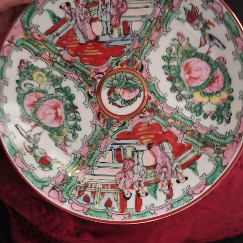 Chinese plate and bowl like new, 20 cm and 12 cm