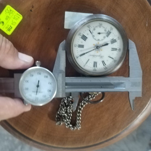 Regulator pocket watch silver like new, men's