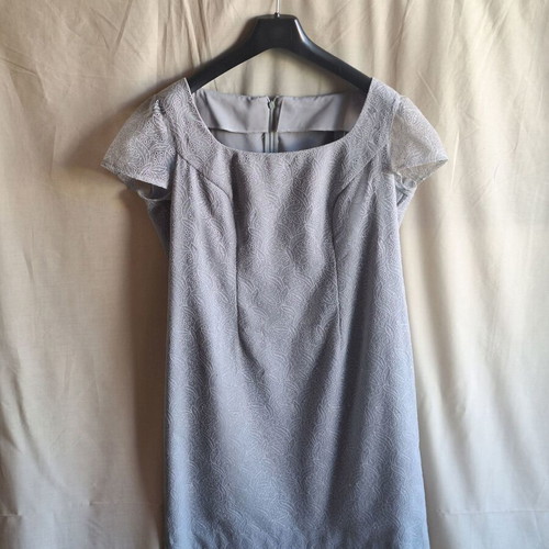 Grey Lace Midi Dress Large, like new