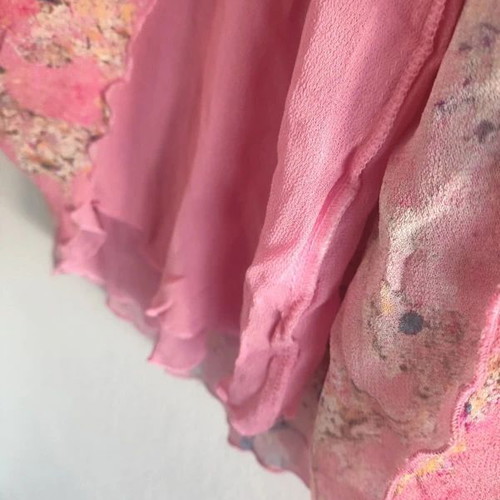 Storm & Marie women's viscose blouse pink abstract design like new M/L
