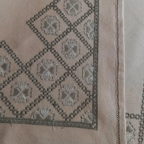 Handmade Lefkaritiko embroidery on etamine like new