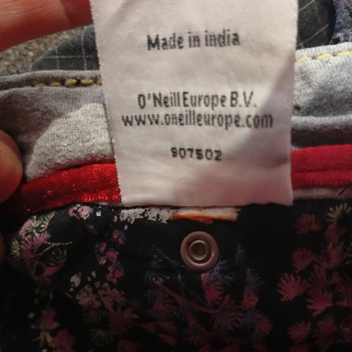 O'Neill women's shorts used, size 28, colorful checkered pattern