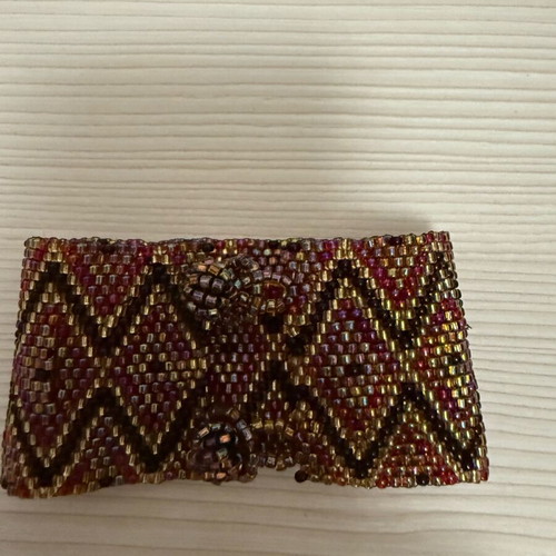 Handmade bead weaving bracelet like new, geometric design
