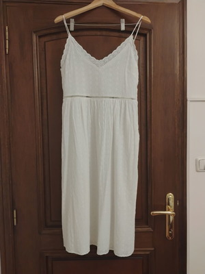 White H&M dress with perforated design, like new, size L