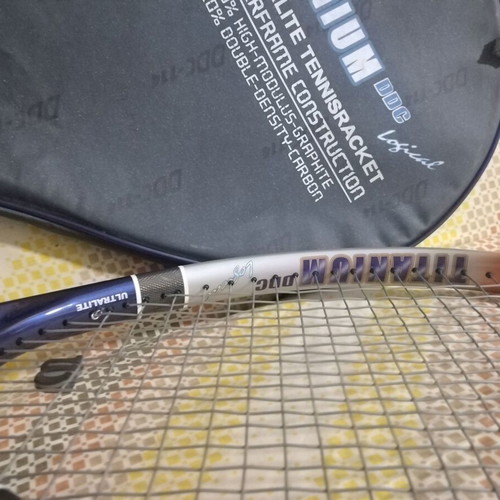 Tennis racket used with cover