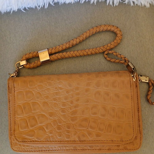 Parfois wallet-clutch camel with detachable strap like new
