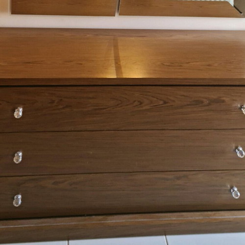 Konsolakis luxury bedroom set with solid wood and leather upholstery