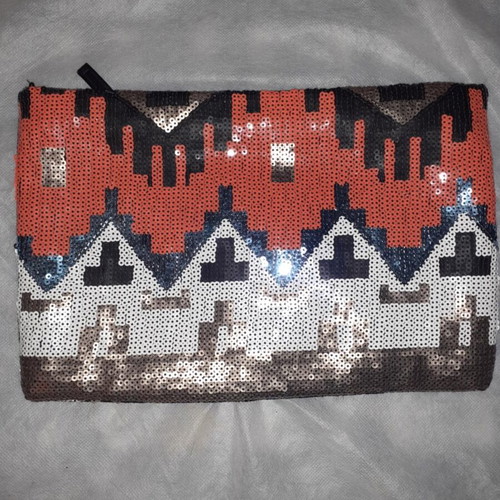 Oriflame bag like new, colorful with sequins and shoulder chain
