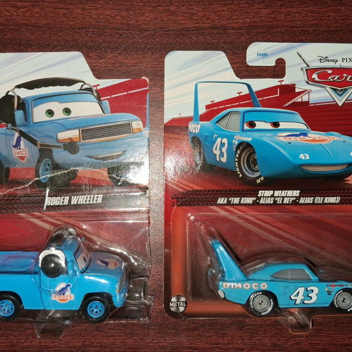 Disney Pixar Cars The King & Roger Wheeler collectible toy cars