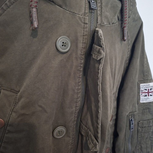 Superdry Military Parka size L like new, khaki