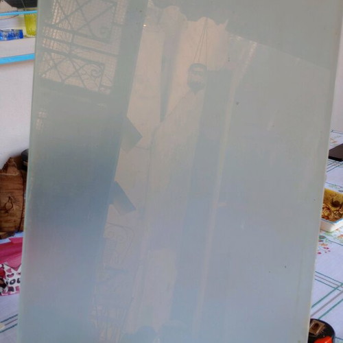 Sandblasted glass like new, pack of 13 pieces 10 millimeters thick