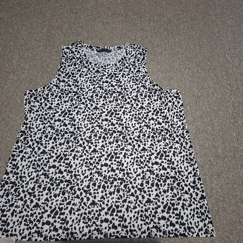 Marks & Spencer sleeveless summer blouse like new, black and white, XXL