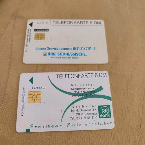 German phone cards like new, 2 different, 5,000 copies