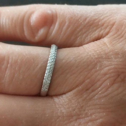 White gold 18K ring new with diamonds