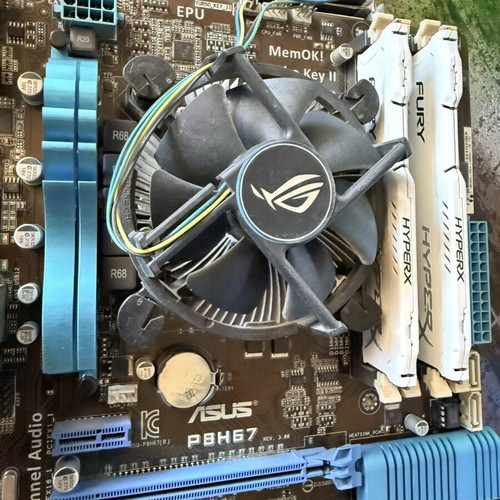 Asus P8H67 motherboards with Intel i5-2500 processors and 16GB DDR3 HyperX RAM used