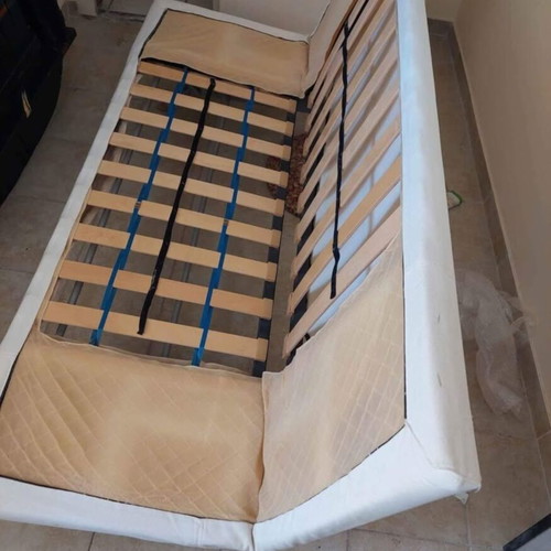 Sofa bed metal frame used with removable washable linen mattress